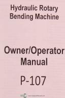Pines-Pines Technology Hydraulic Rotary Bending Machine Operators/Owners Manual 1996-General-01